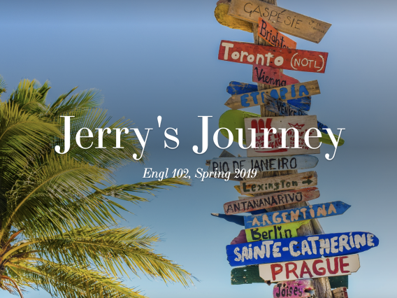 Front of Jerry's portfolio in Adobe Spark